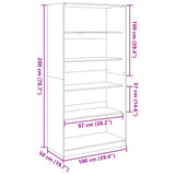 Wardrobe Grey Sonoma 100x50x200 cm Engineered Wood