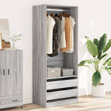 Wardrobe Grey Sonoma 80x50x200 cm Engineered Wood