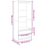 Wardrobe Grey Sonoma 80x50x200 cm Engineered Wood