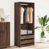 Wardrobe Brown Oak 80x50x200 cm Engineered Wood