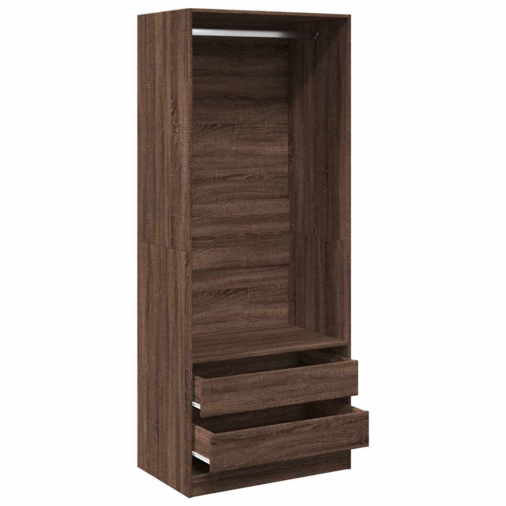 Wardrobe Brown Oak 80x50x200 cm Engineered Wood