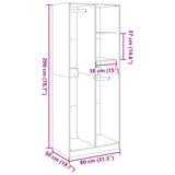 Wardrobe White 80x50x200 cm Engineered Wood