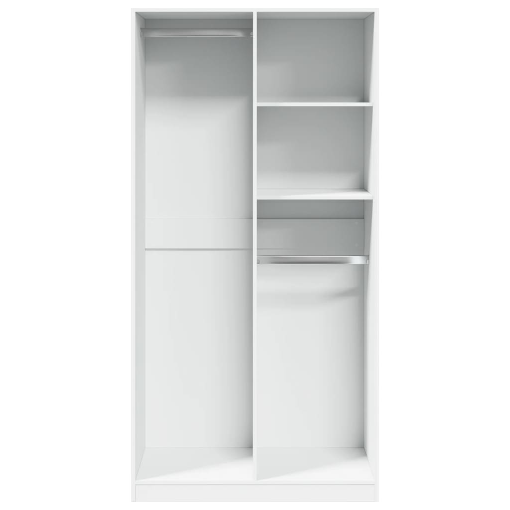 Wardrobe White 100x50x200 cm Engineered Wood