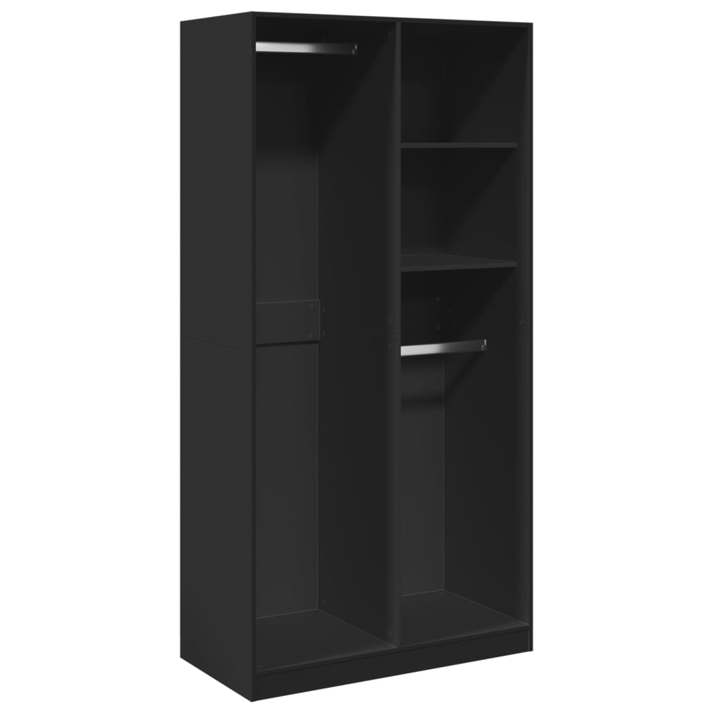 Wardrobe Black 100x50x200 cm Engineered Wood