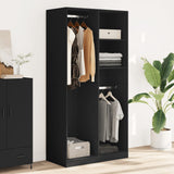 Wardrobe Black 100x50x200 cm Engineered Wood