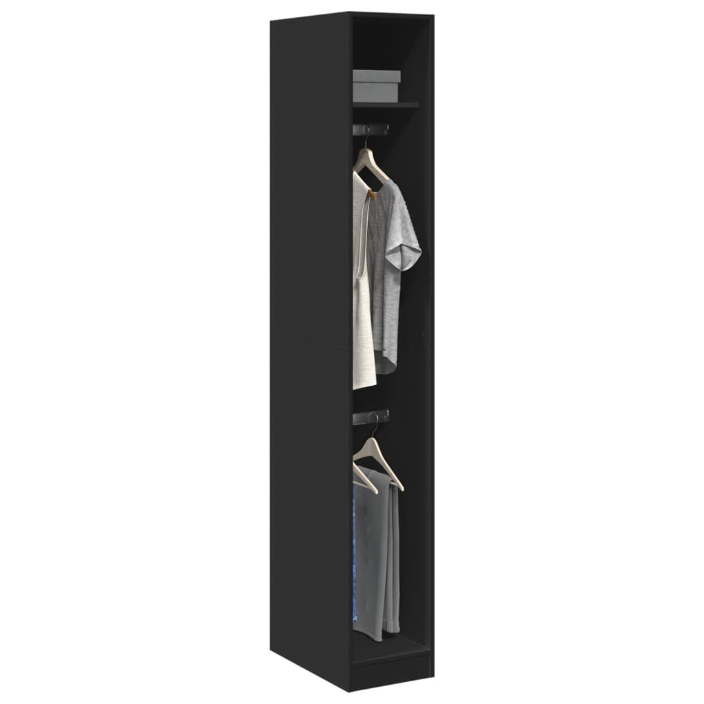 Wardrobe Black 30x50x200 cm Engineered Wood