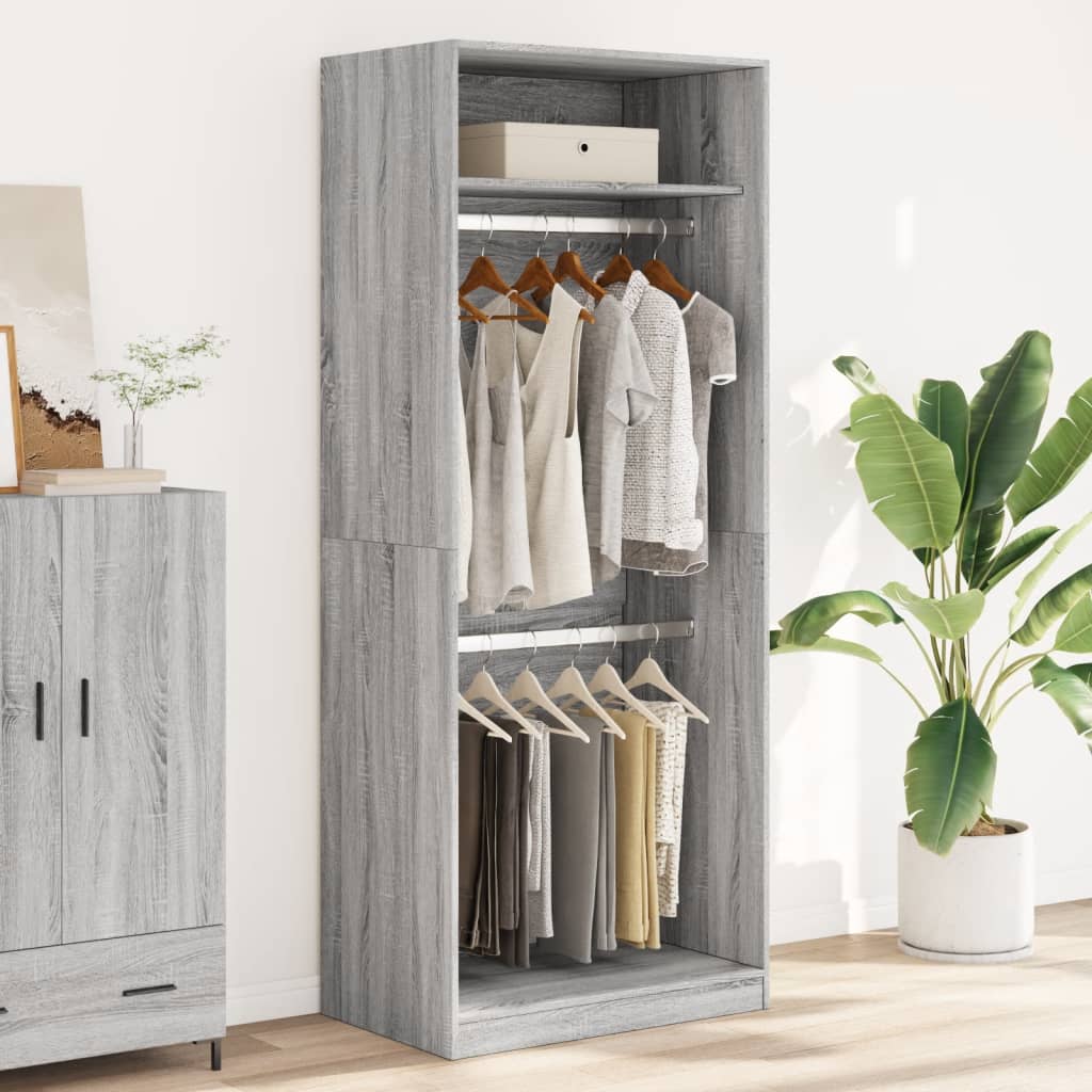 Wardrobe Grey Sonoma 80x50x200 cm Engineered Wood