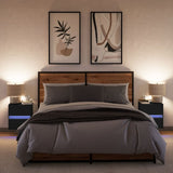 Wall-mounted Bedside Cabinets with LED Lights 2 pcs Black