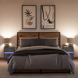 Wall-mounted Bedside Cabinets with LED Lights 2 pcs Concrete Grey