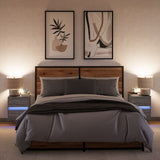 Wall-mounted Bedside Cabinets with LED Lights 2 pcs Grey Sonoma