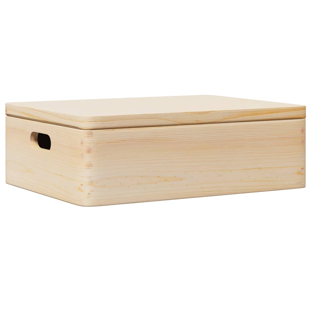 Wooden Box with Lid and Handles 40x30x13 cm Solid Wood Pine