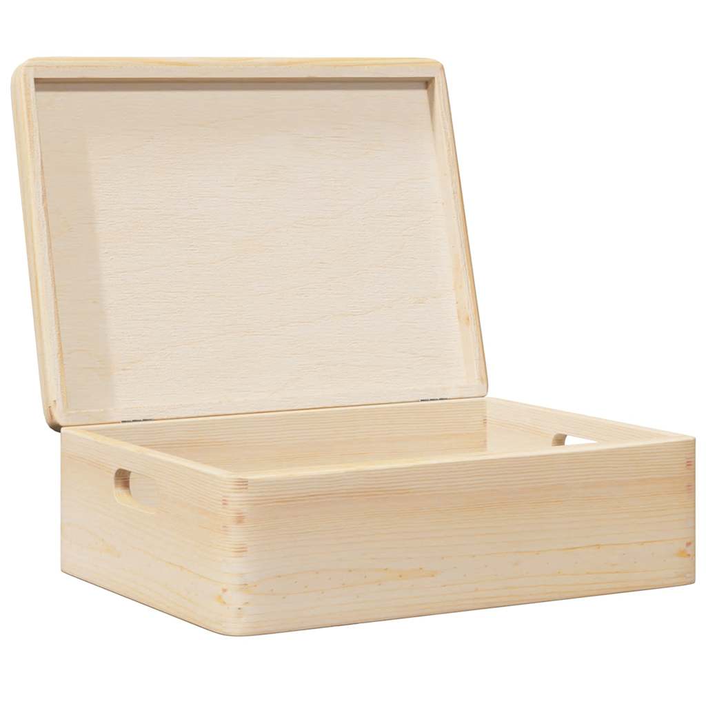 Wooden Box with Lid and Handles 40x30x13 cm Solid Wood Pine