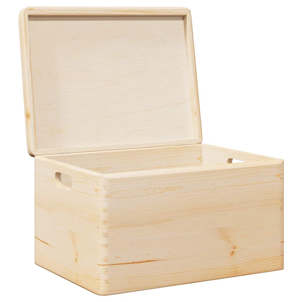 Wooden Box with Lid and Handles 40x30x23 cm Solid Wood Pine