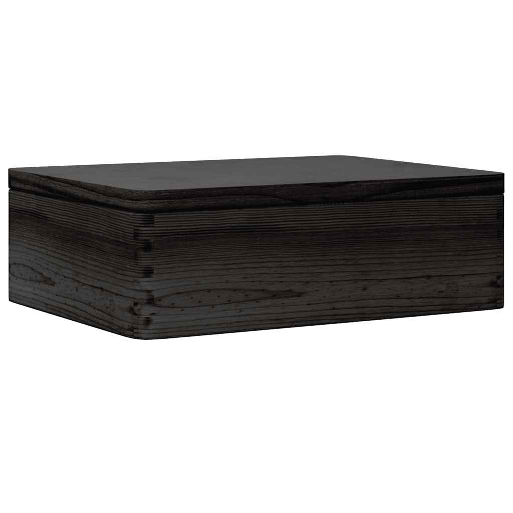 Wooden Box with Lid Black 40x30x13 cm Solid Wood Pine