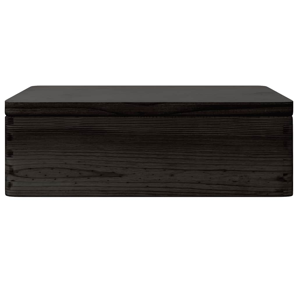 Wooden Box with Lid Black 40x30x13 cm Solid Wood Pine