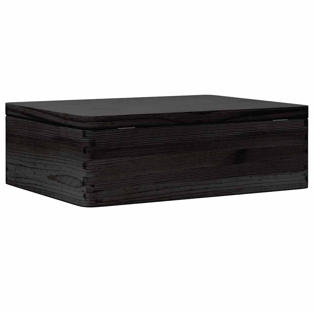 Wooden Box with Lid Black 40x30x13 cm Solid Wood Pine