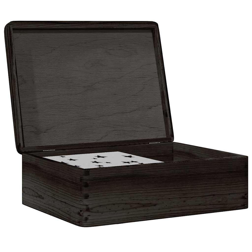 Wooden Box with Lid Black 40x30x13 cm Solid Wood Pine