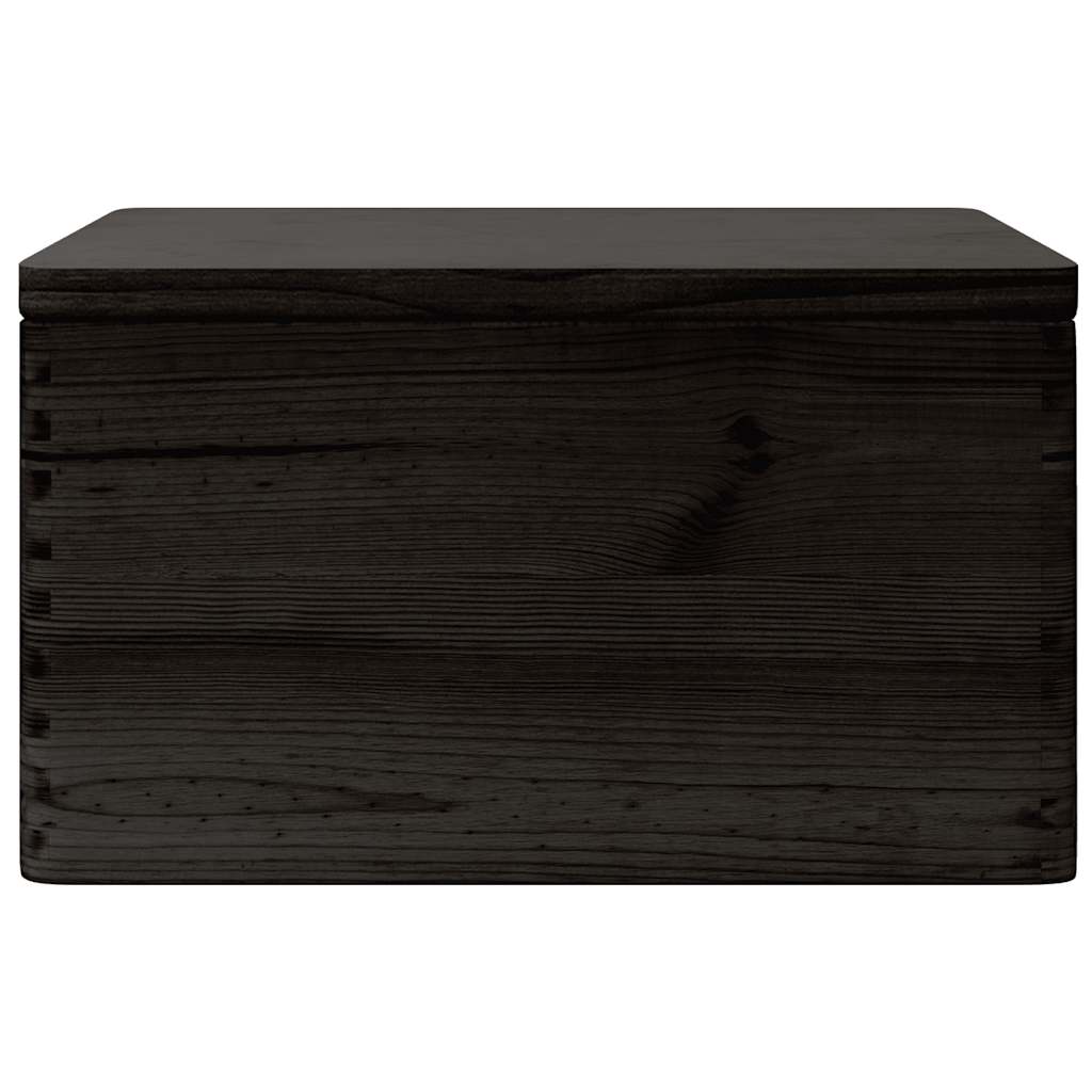 Wooden Box with Lid Black 40x30x23 cm Solid Wood Pine