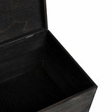 Wooden Box with Lid Black 40x30x23 cm Solid Wood Pine