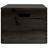 Wooden Box with Lid and Handles Black 40x30x23cm Solid Wood Pine