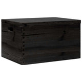 Wooden Box with Lid and Handles Black 40x30x23cm Solid Wood Pine