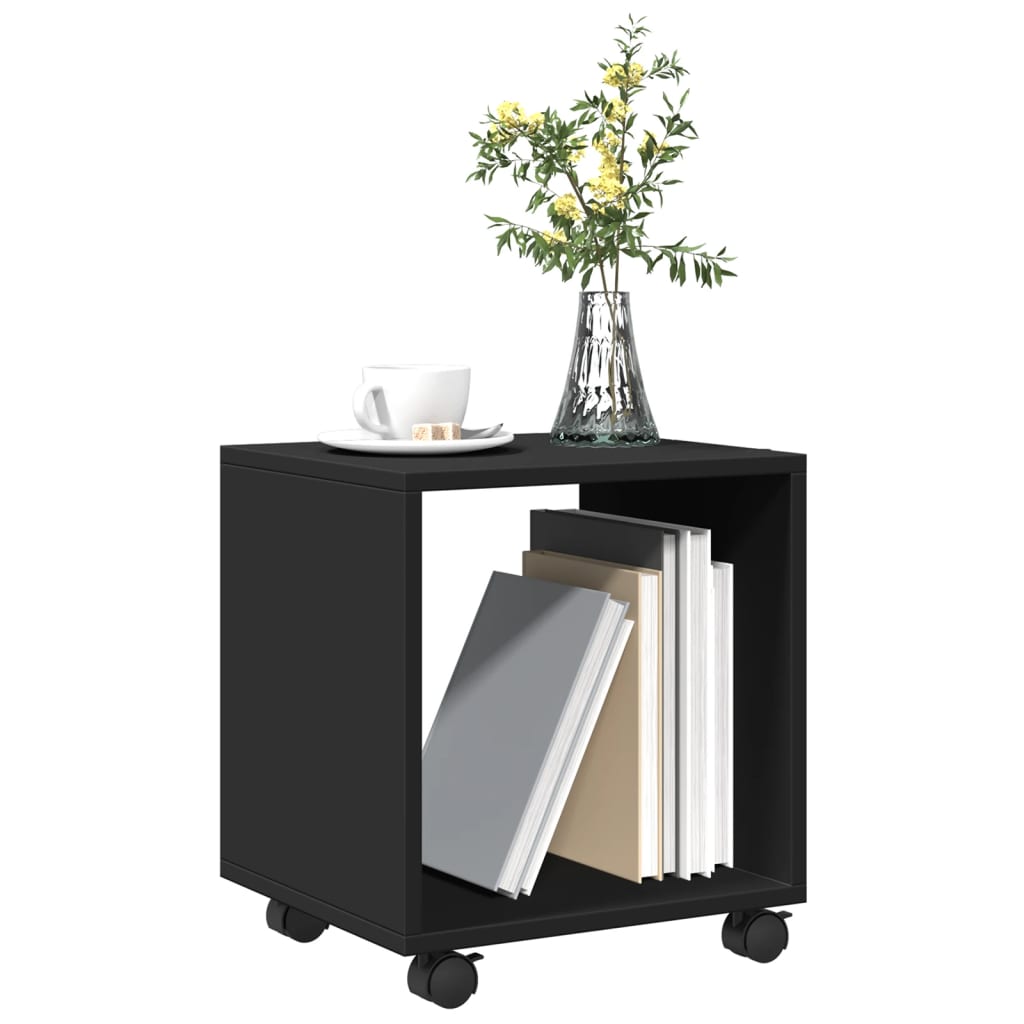  Rolling Cabinet Black 37x33x42.5 cm Engineered Wood