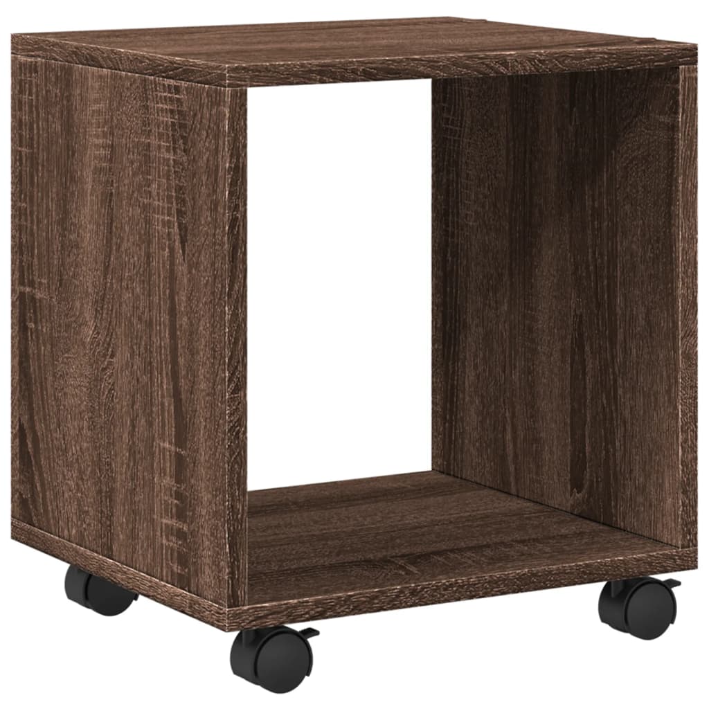  Rolling Cabinet Brown Oak 37x33x42.5 cm Engineered Wood