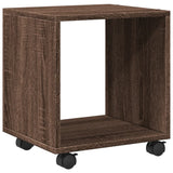  Rolling Cabinet Brown Oak 37x33x42.5 cm Engineered Wood