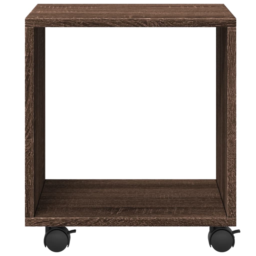  Rolling Cabinet Brown Oak 37x33x42.5 cm Engineered Wood