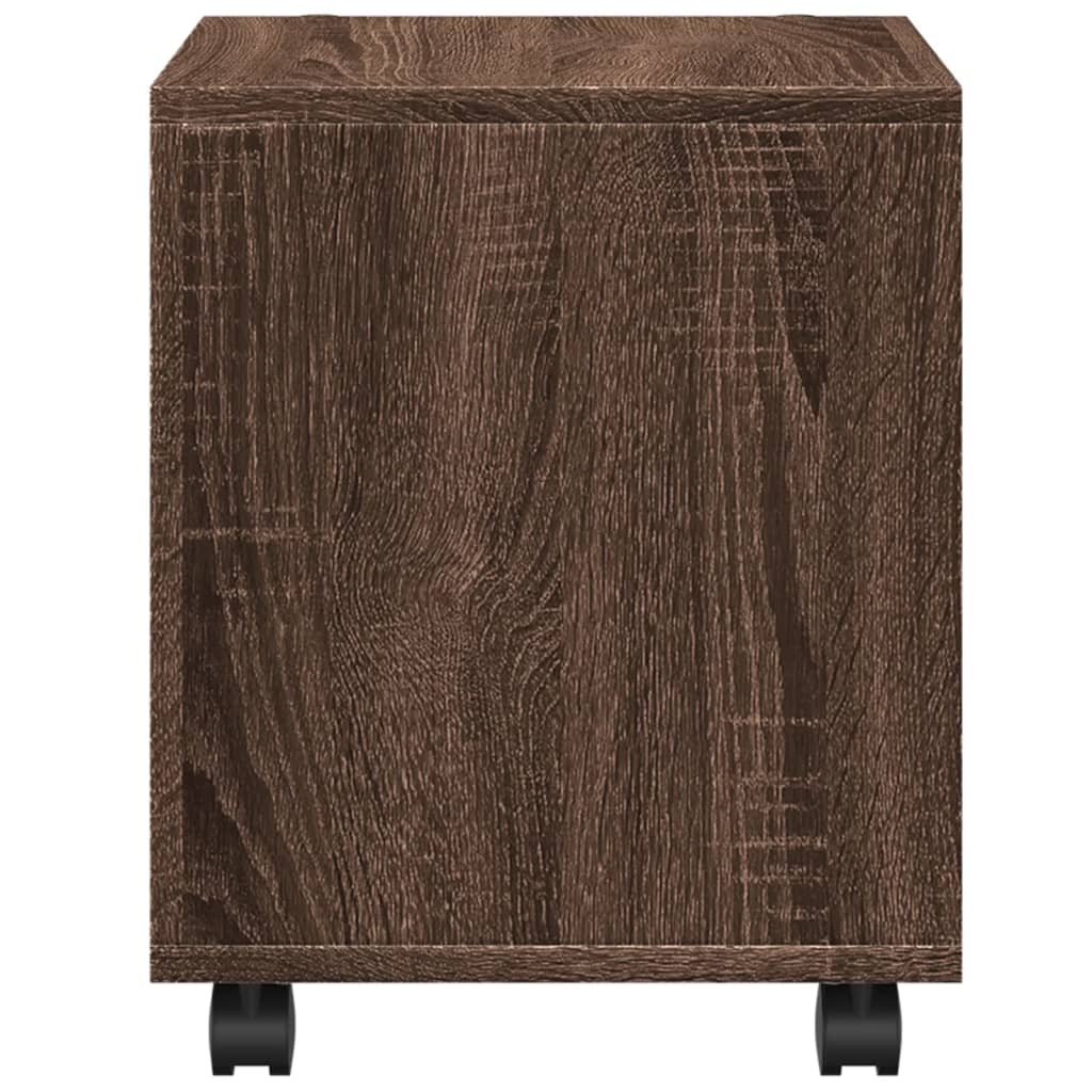  Rolling Cabinet Brown Oak 37x33x42.5 cm Engineered Wood