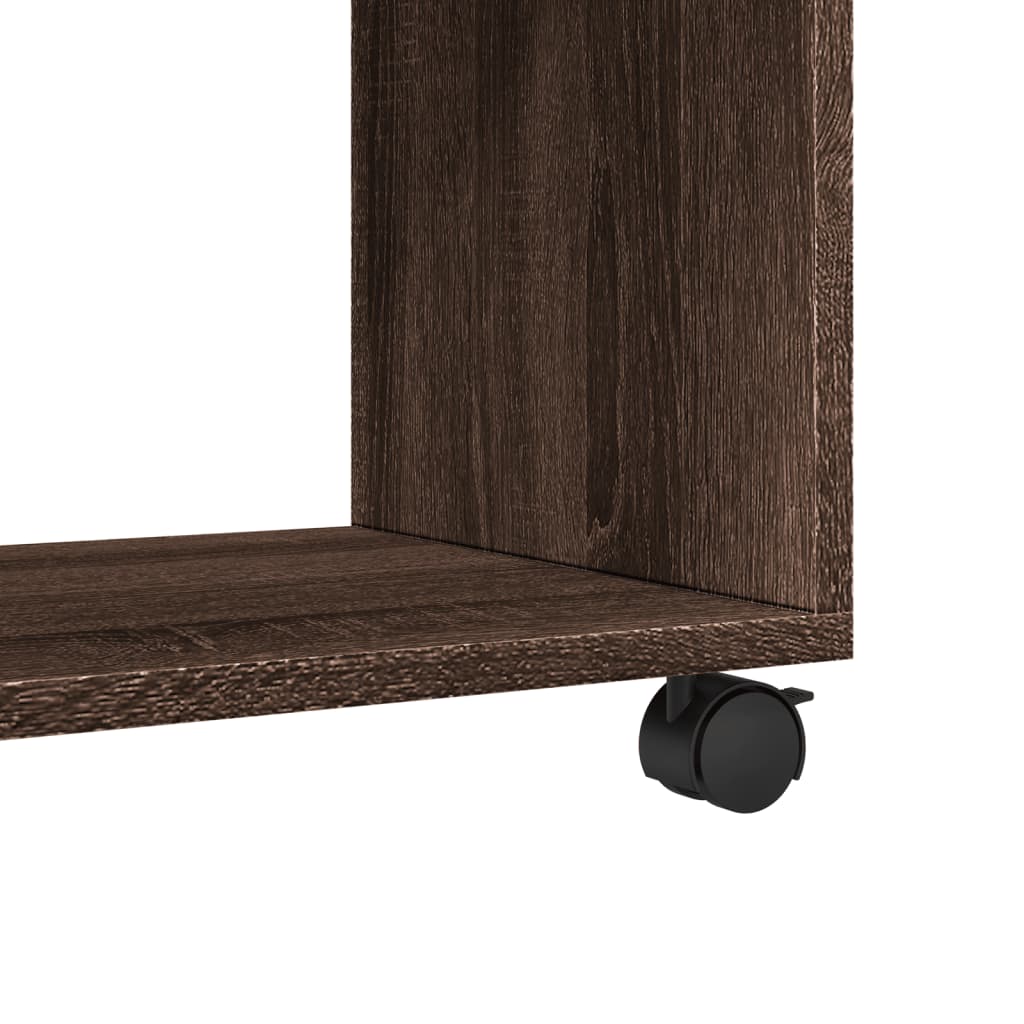  Rolling Cabinet Brown Oak 37x33x42.5 cm Engineered Wood