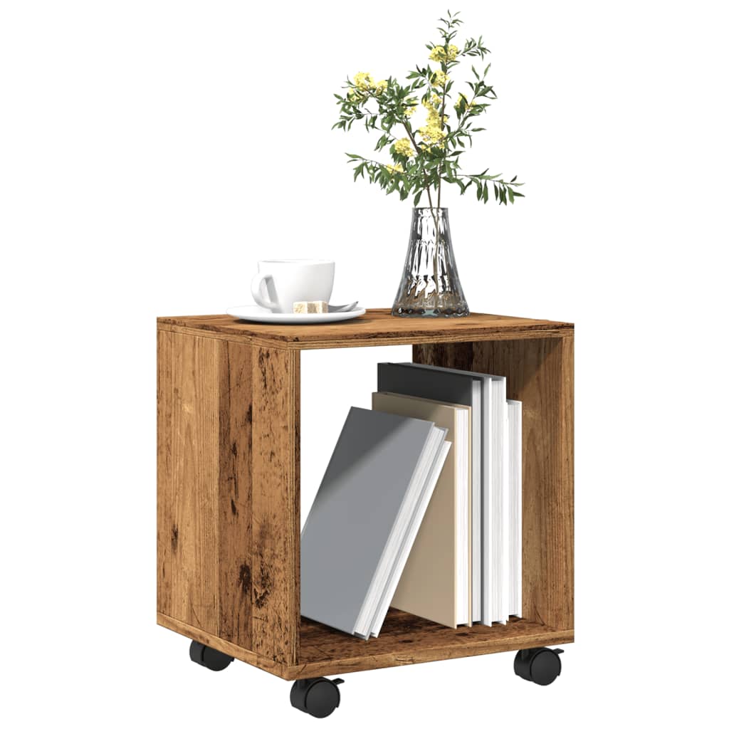  Rolling Cabinet Old Wood 37x33x42.5 cm Engineered Wood