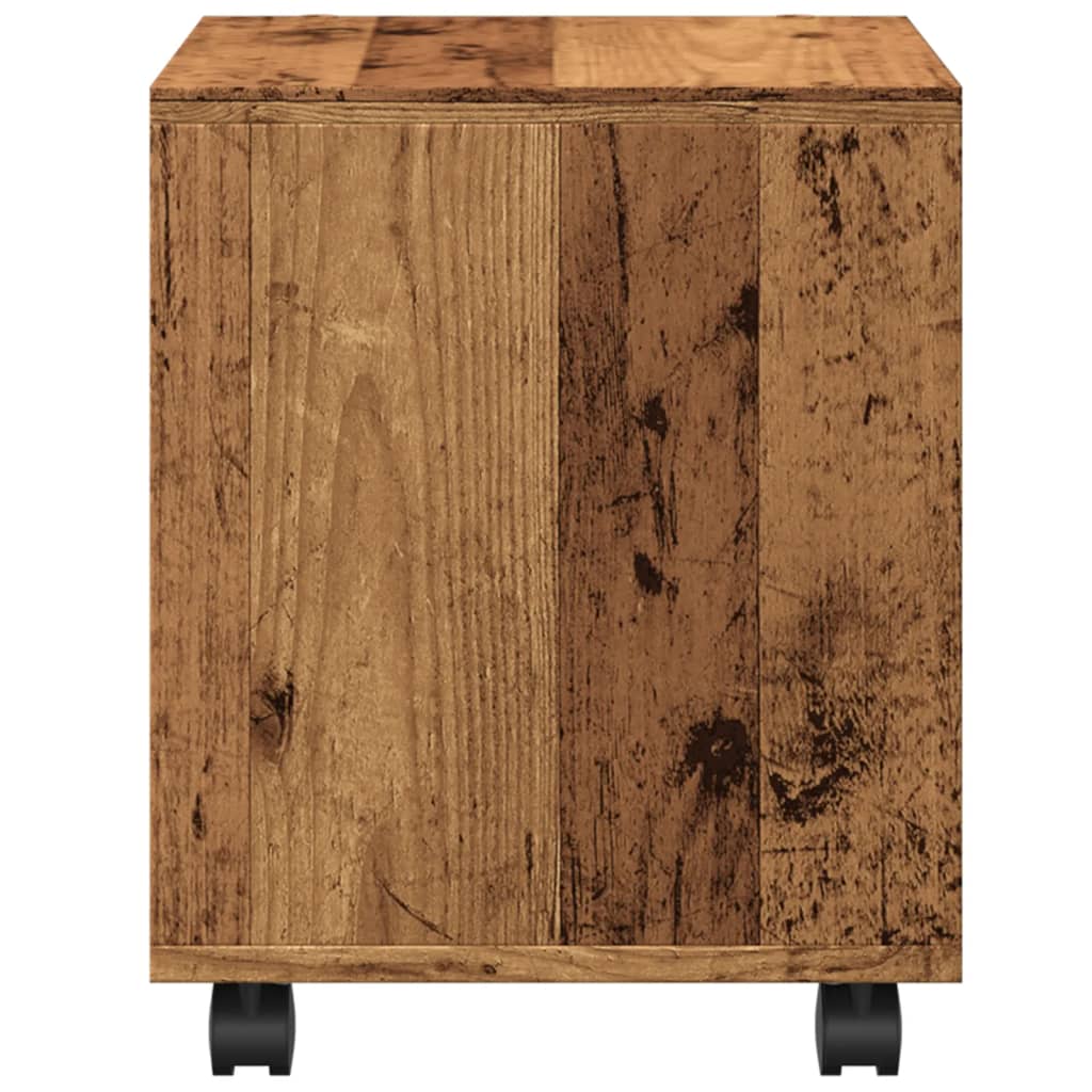  Rolling Cabinet Old Wood 37x33x42.5 cm Engineered Wood