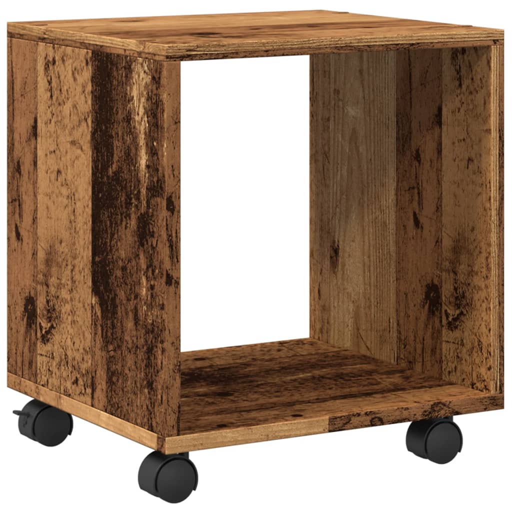  Rolling Cabinet Old Wood 37x33x42.5 cm Engineered Wood