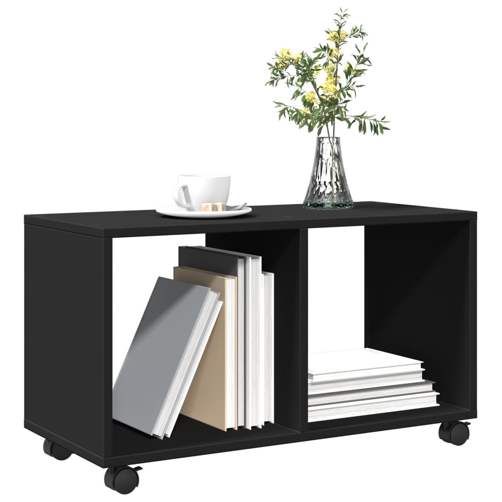  Rolling Cabinet Black 72x33x42.5 cm Engineered Wood