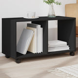  Rolling Cabinet Black 72x33x42.5 cm Engineered Wood