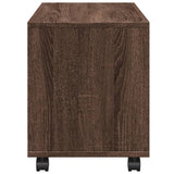  Rolling Cabinet Brown Oak 72x33x42.5 cm Engineered Wood