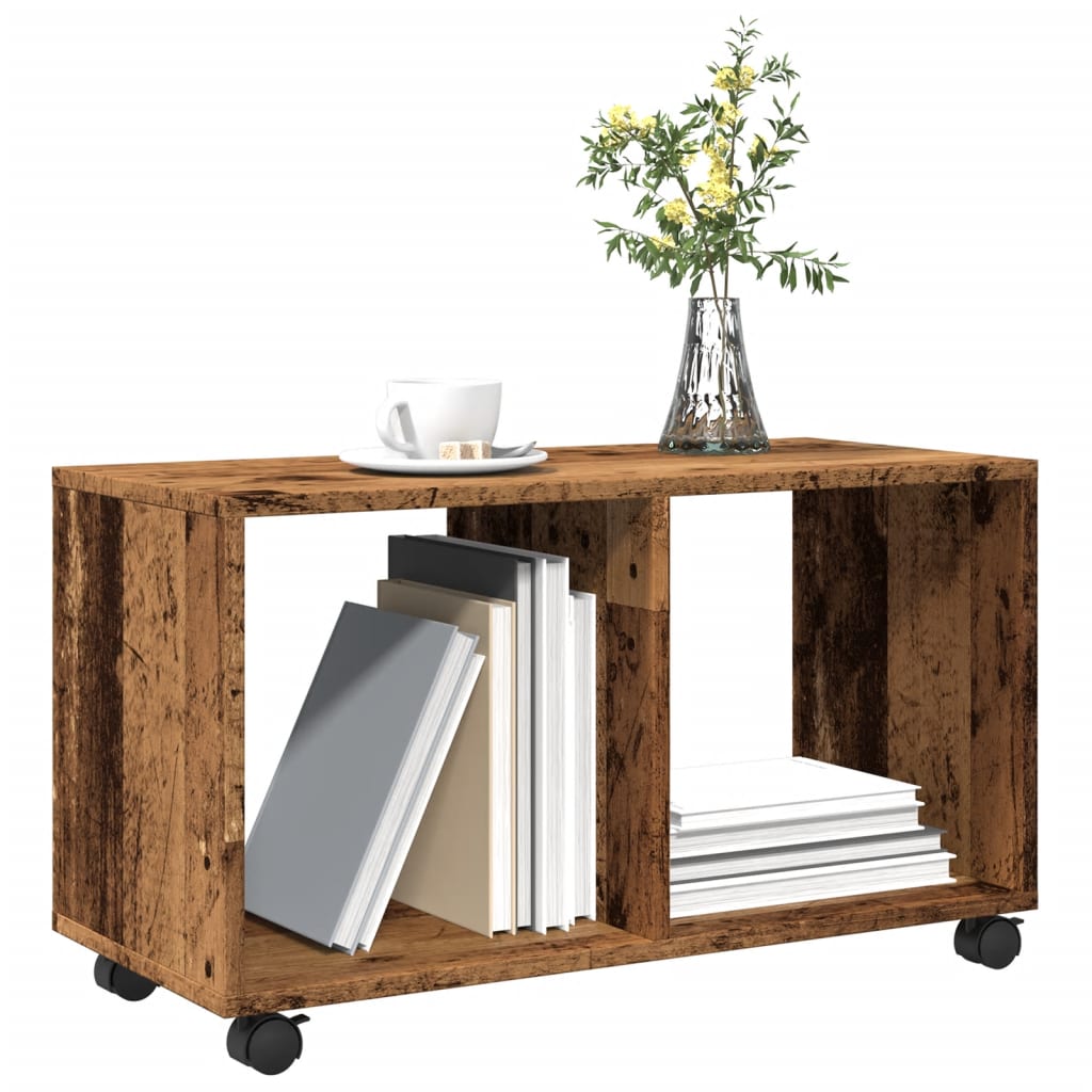  Rolling Cabinet Old Wood 72x33x42.5 cm Engineered Wood