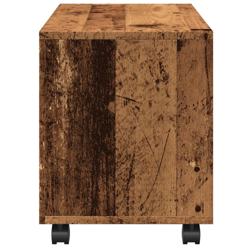  Rolling Cabinet Old Wood 72x33x42.5 cm Engineered Wood