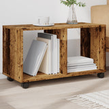  Rolling Cabinet Old Wood 72x33x42.5 cm Engineered Wood