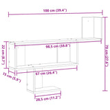 Wall Shelf Sonoma Oak 100x15x70 cm Engineered Wood