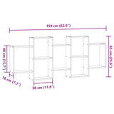 Wall Shelf Smoked Oak 159x18x65 cm Engineered Wood