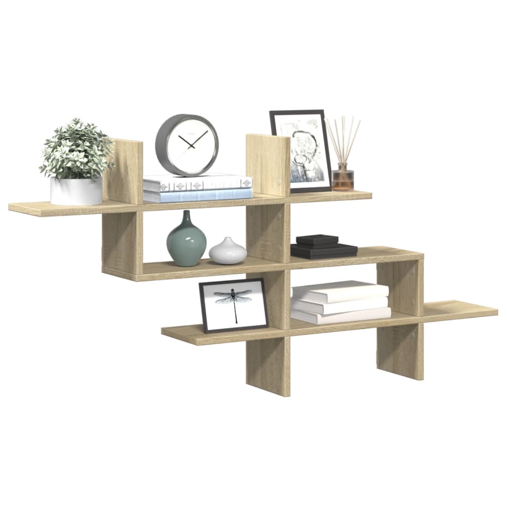 Wall Shelf Sonoma Oak 124.5x18x60.5 cm Engineered Wood