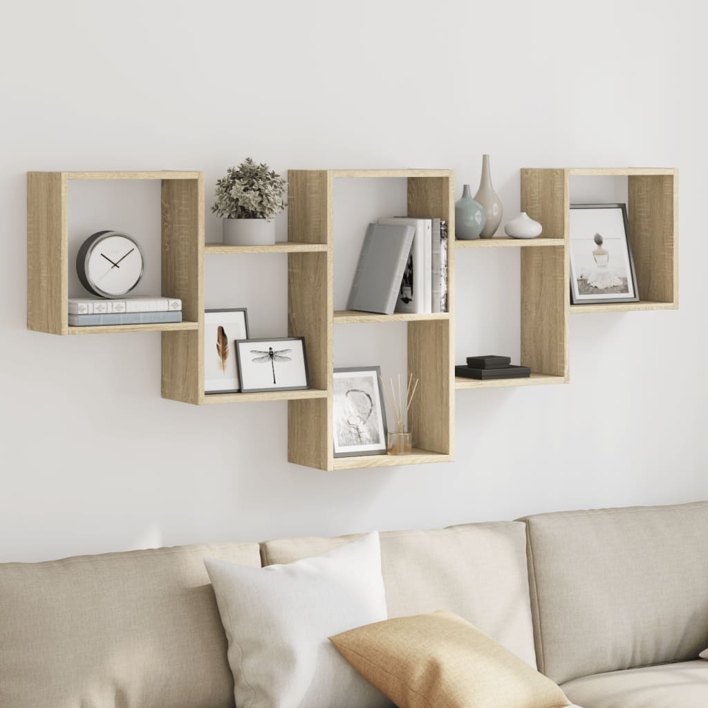 Wall Shelf Sonoma Oak 159x18x66 cm Engineered Wood