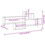 Wall Shelf Sonoma Oak 167.5x18x68 cm Engineered Wood