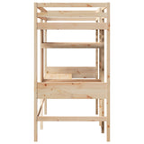 Loft Bed Frame without Mattress 75x190cm Solid Wood Pine