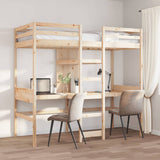 Loft Bed Frame without Mattress 75x190cm Solid Wood Pine