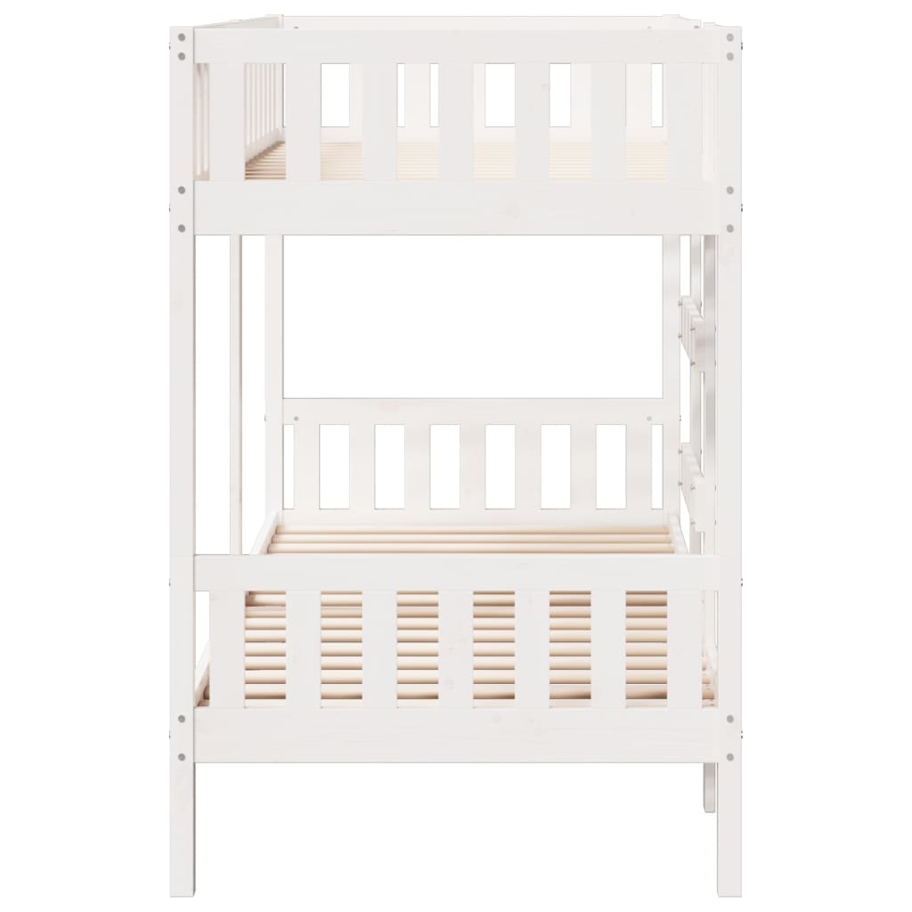 Bunk Bed White 75x190 cm Solid Wood Pine