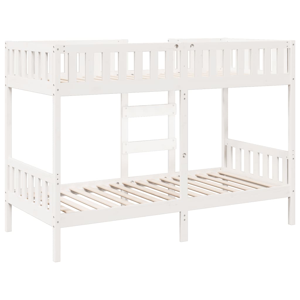 Bunk Bed White 75x190 cm Solid Wood Pine