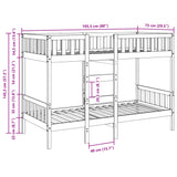 Bunk Bed White 75x190 cm Solid Wood Pine